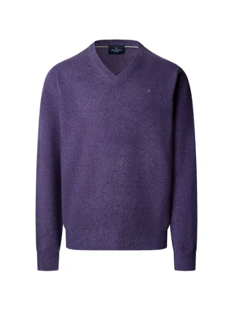Hackett London pull à col v en laine d'agneau