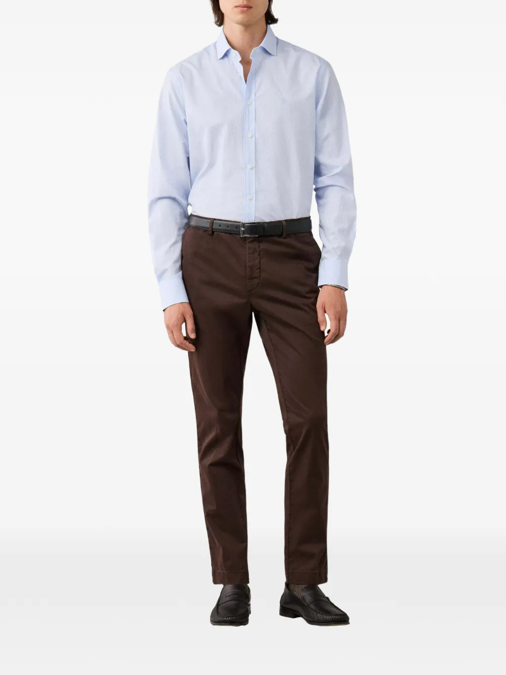 Hackett London Geruit katoenen overhemd Blauw