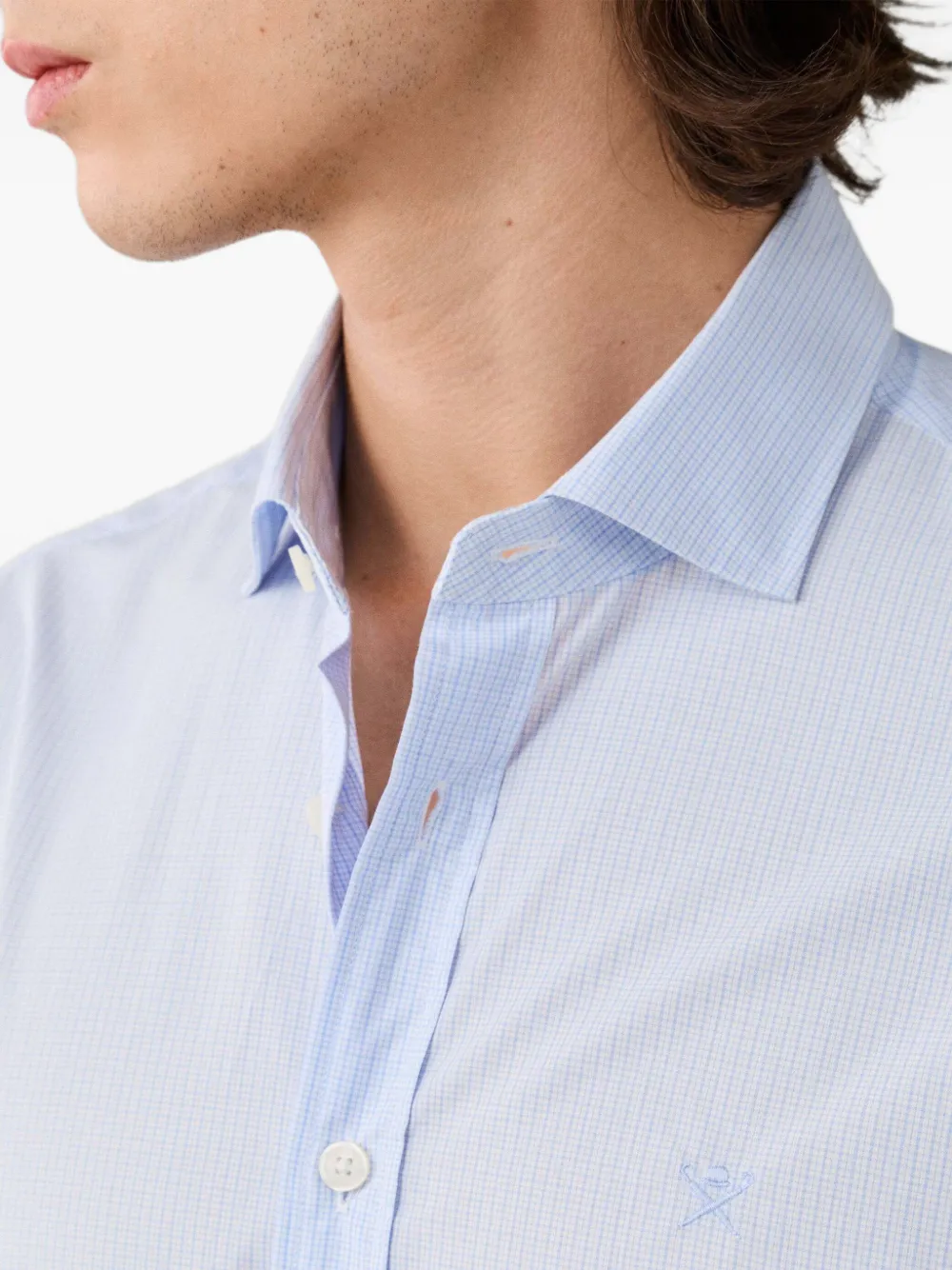 Hackett London Geruit katoenen overhemd Blauw