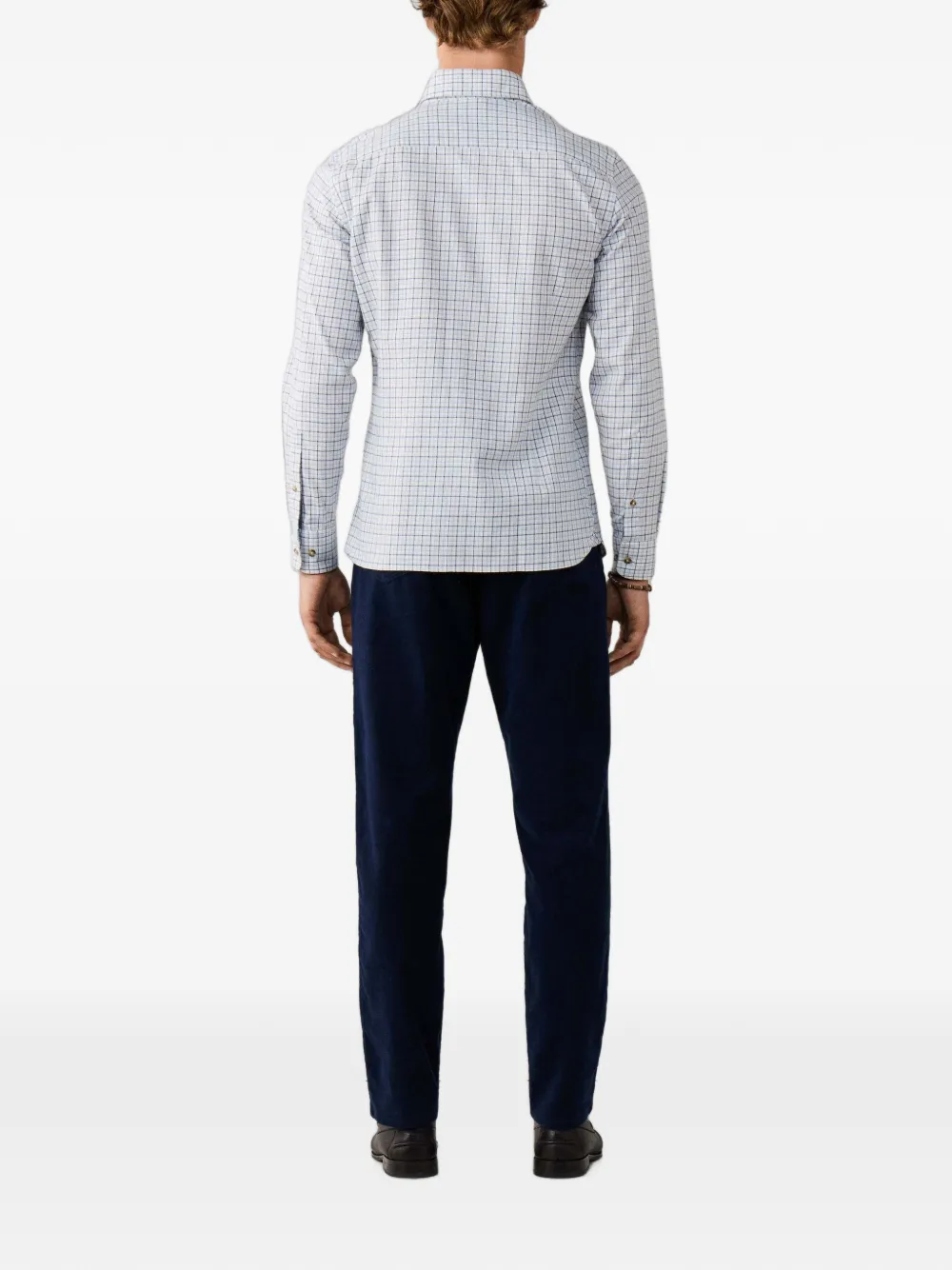 Hackett London Geruit overhemd Wit