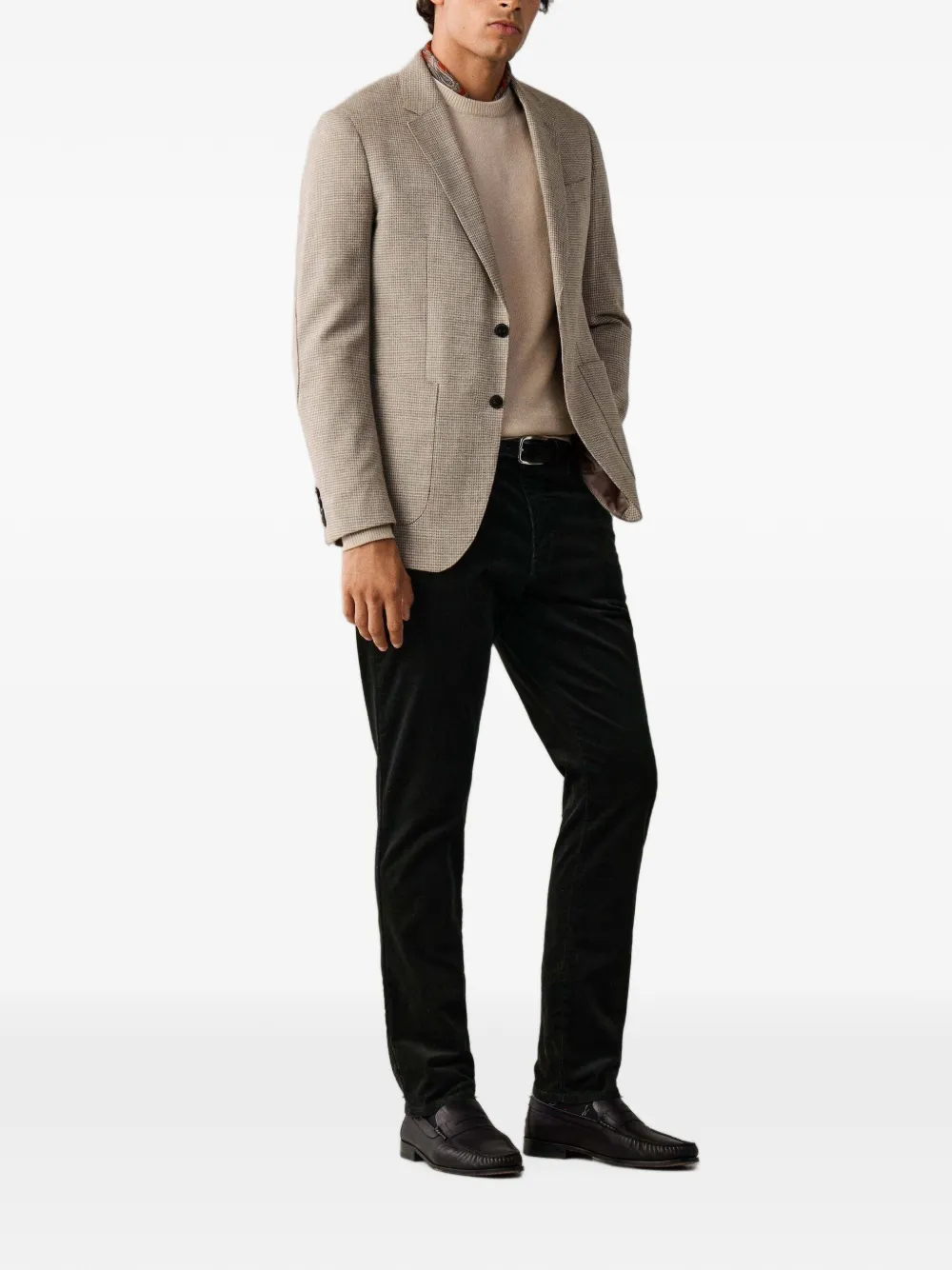 Hackett London Trinity ribfluwelen broek Zwart