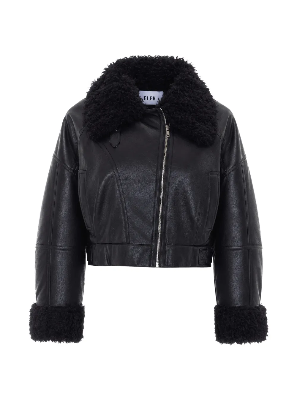 Eleh faux-shearling-trim jacket - Nero