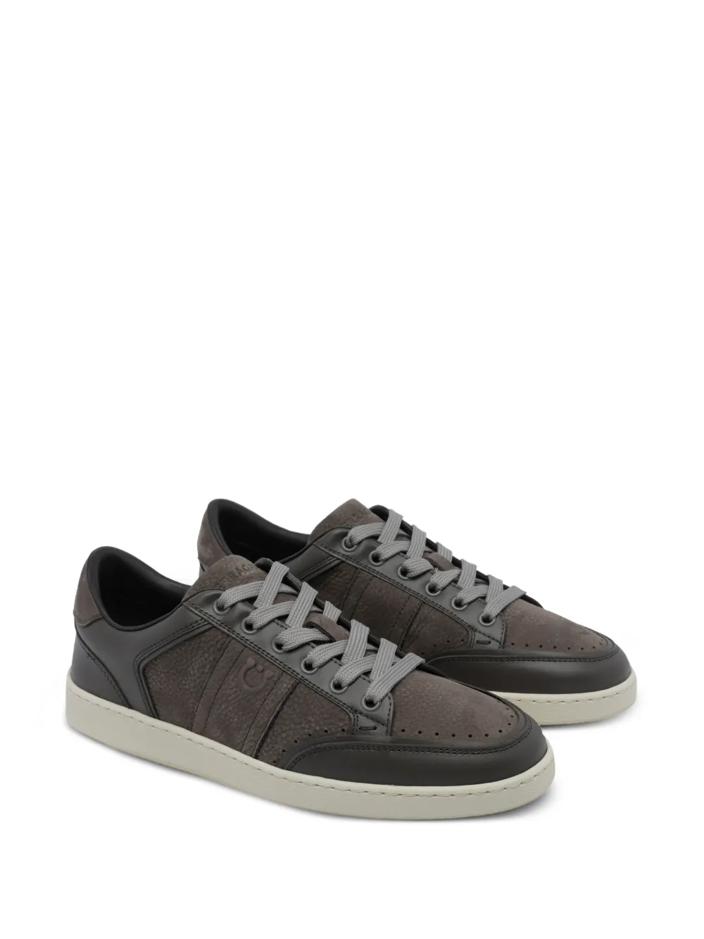 Ferragamo Gancini grained-leather sneakers Bruin