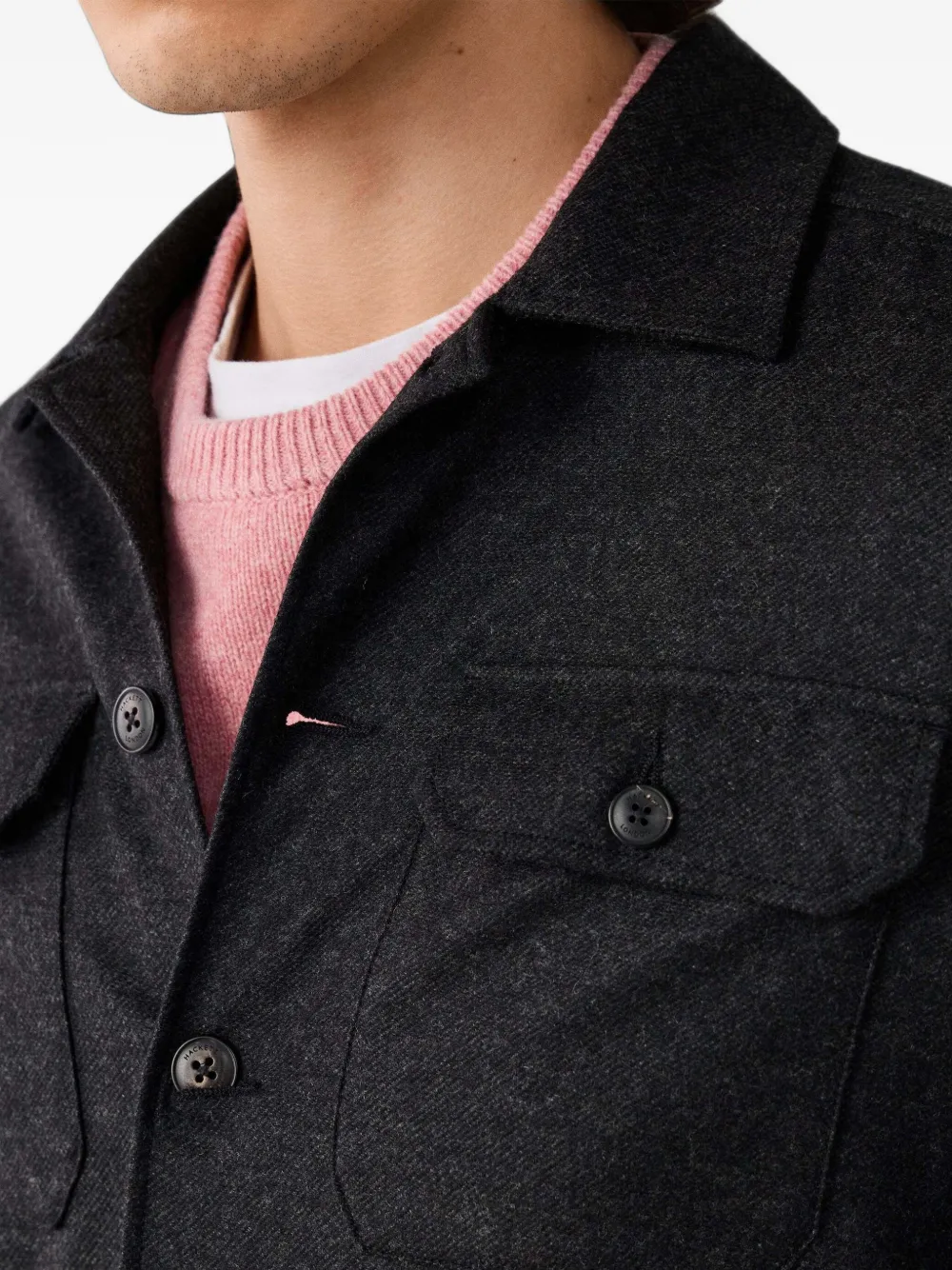 Hackett London Shirtjack met vier zakken Grijs