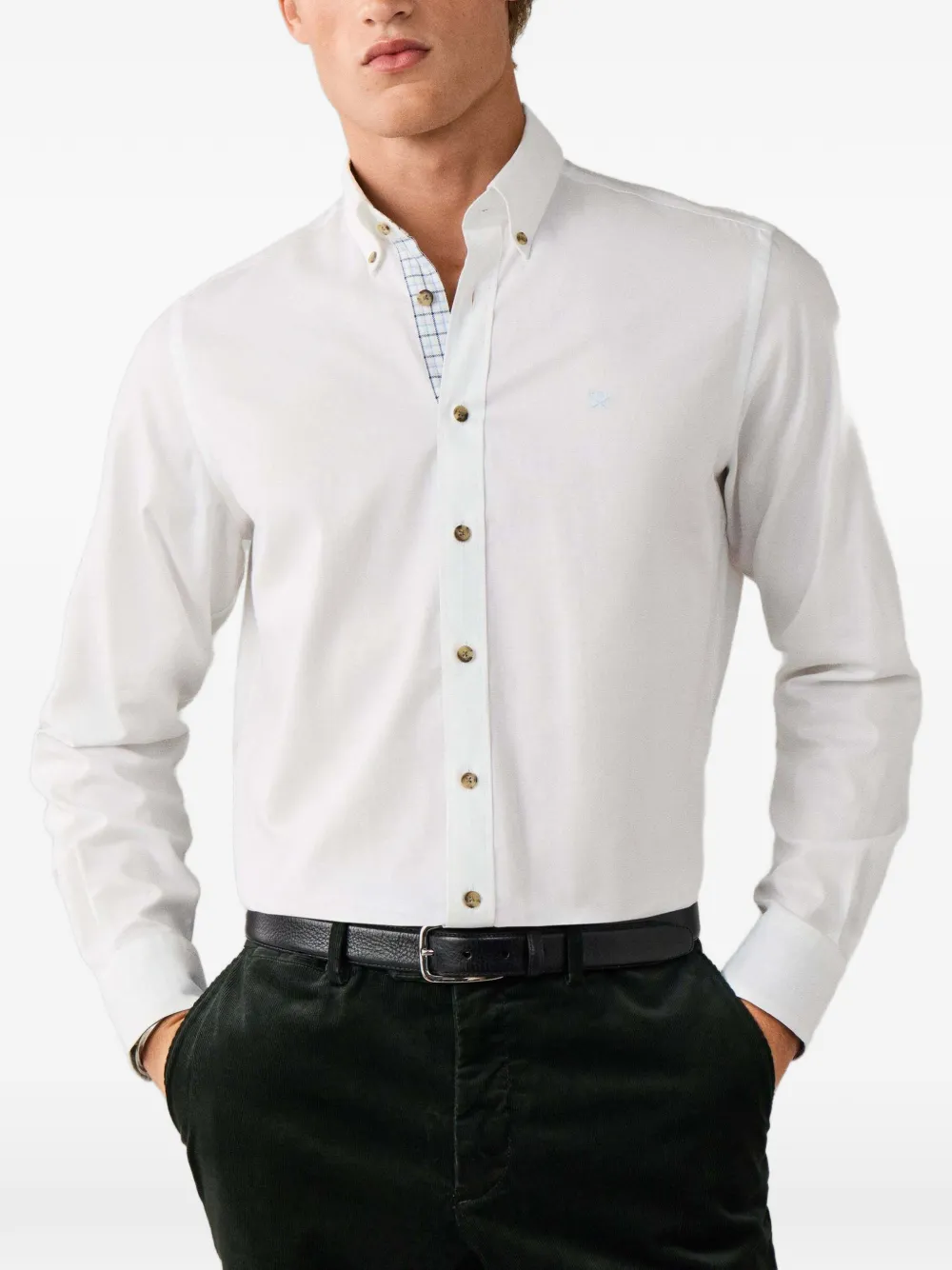 Hackett London Brompton overhemd met knoopsluiting Wit