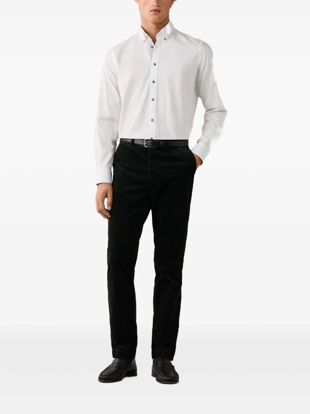 Hackett London Brompton overhemd met knoopsluiting Wit