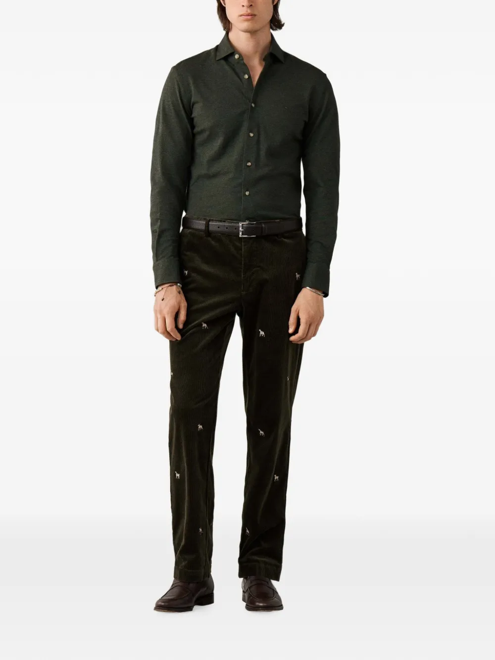 Hackett London Overhemd met lange mouwen Groen