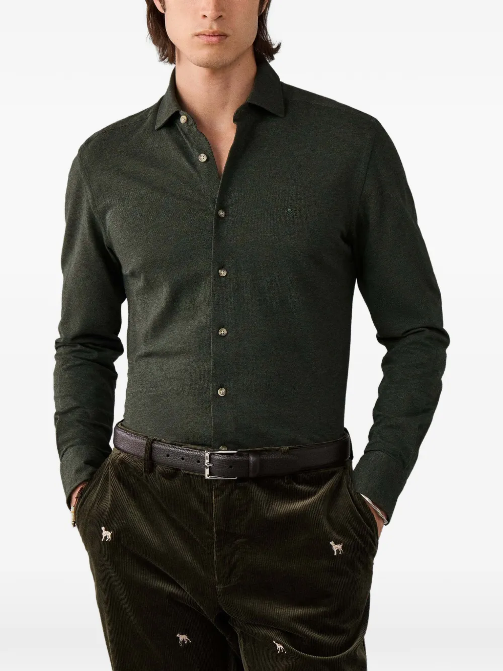 Hackett London Overhemd met lange mouwen Groen