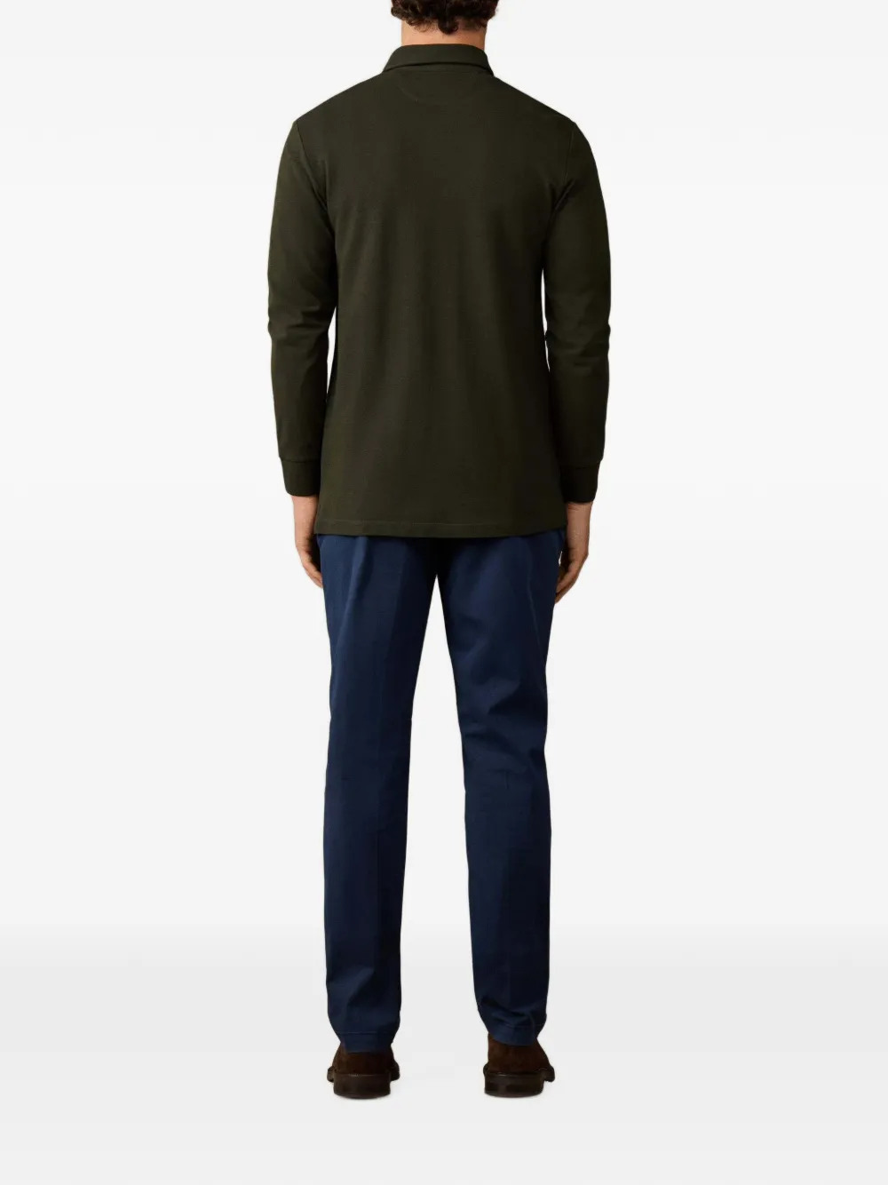 Hackett London Heritage Crest poloshirt met lange mouwen Groen