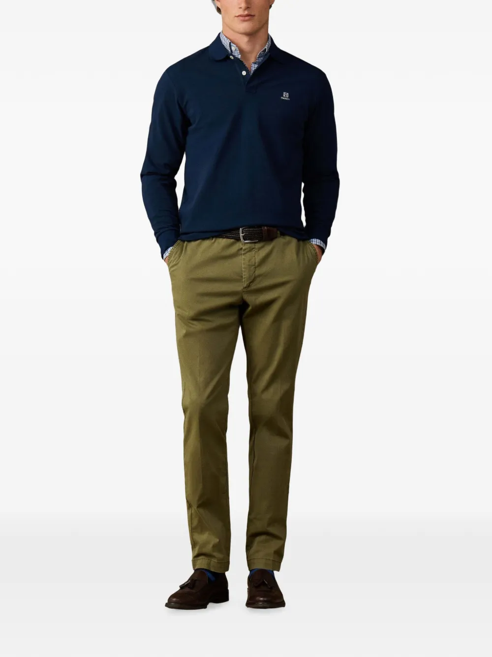 Hackett London Heritage poloshirt met lange mouwen Blauw