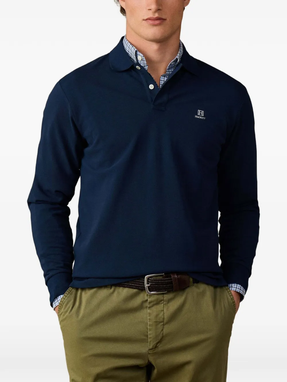 Hackett London Heritage poloshirt met lange mouwen Blauw