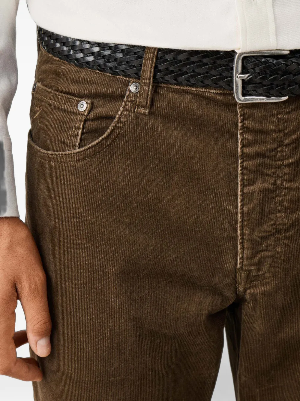 Hackett London Trinity ribfluwelen broek Bruin