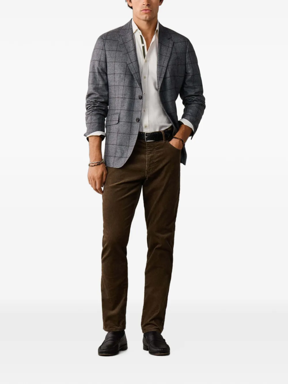Hackett London Trinity ribfluwelen broek Bruin