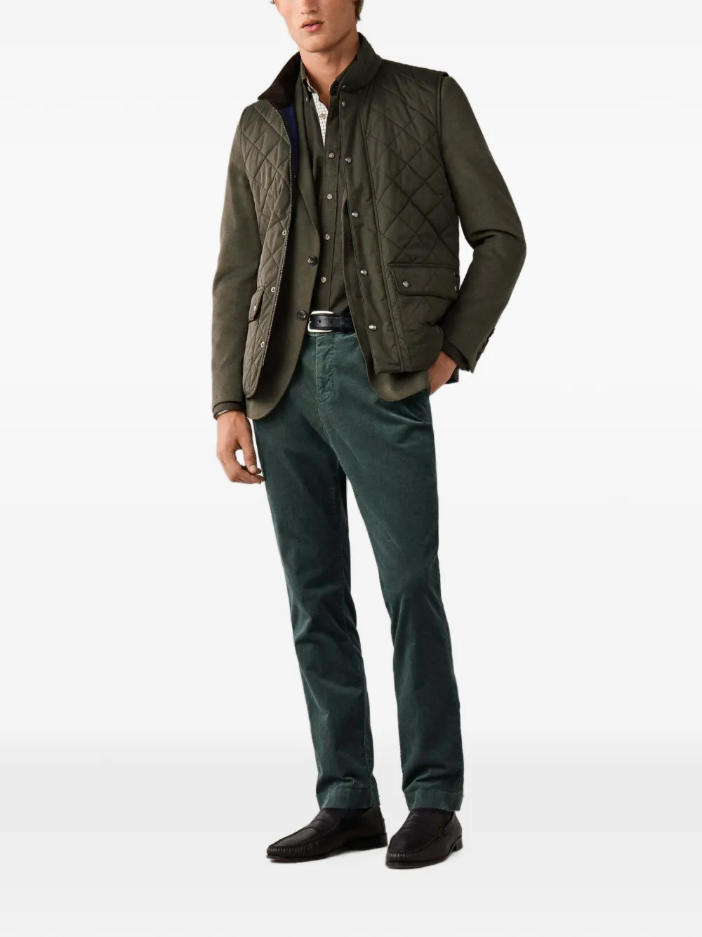 Hackett London Kensington ribfluwelen broek Groen