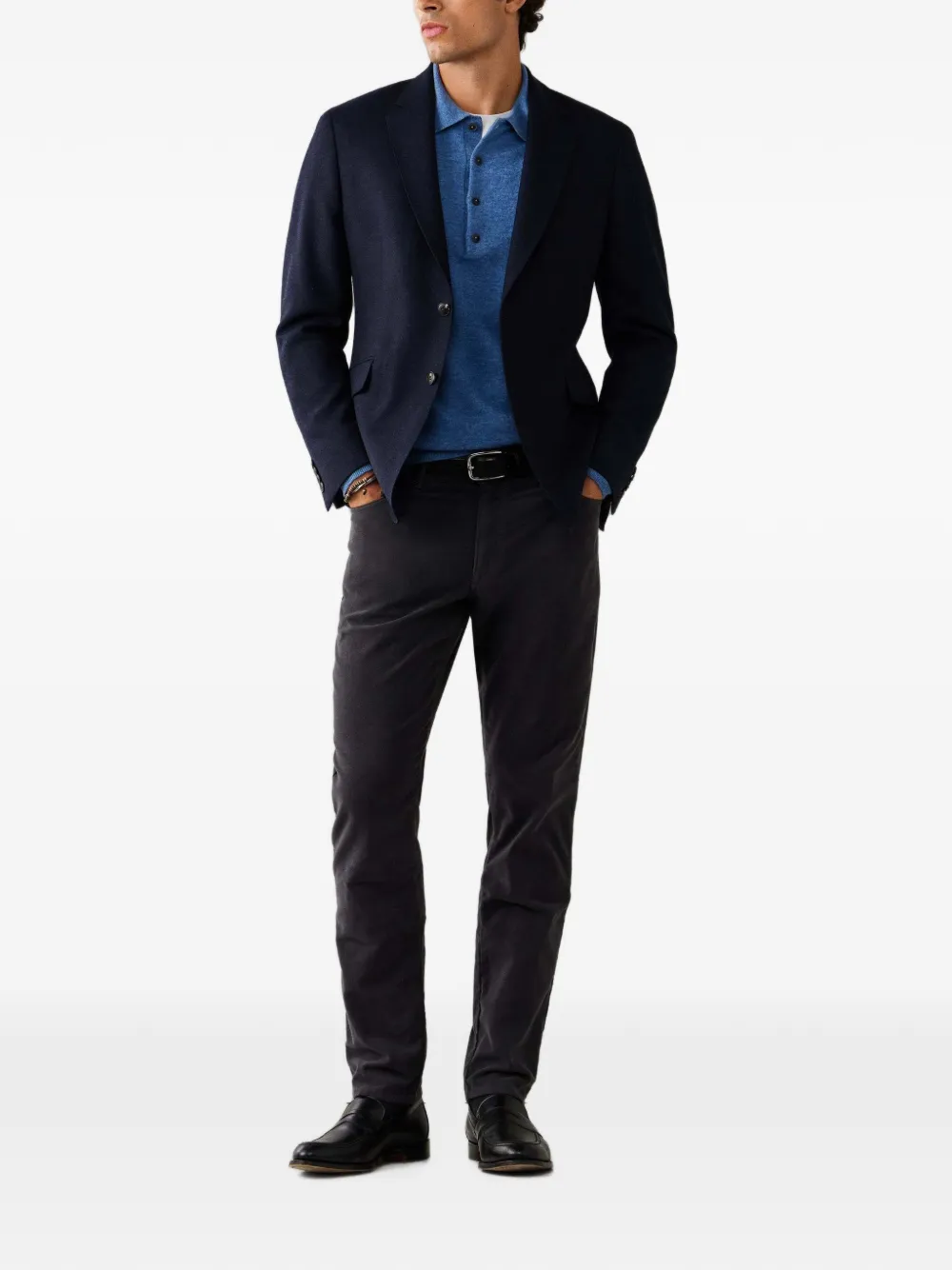 Hackett London Trinity broek met riemlussen Grijs