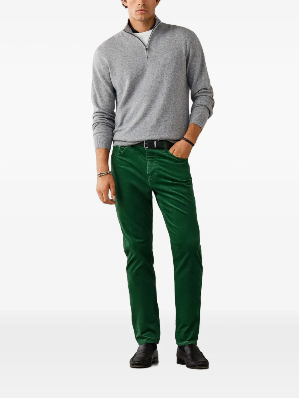 Hackett London Trinity ribfluwelen broek Groen