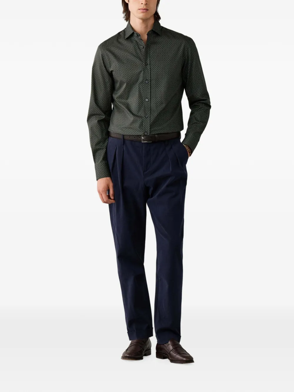 Hackett London Overhemd met lange mouwen Groen