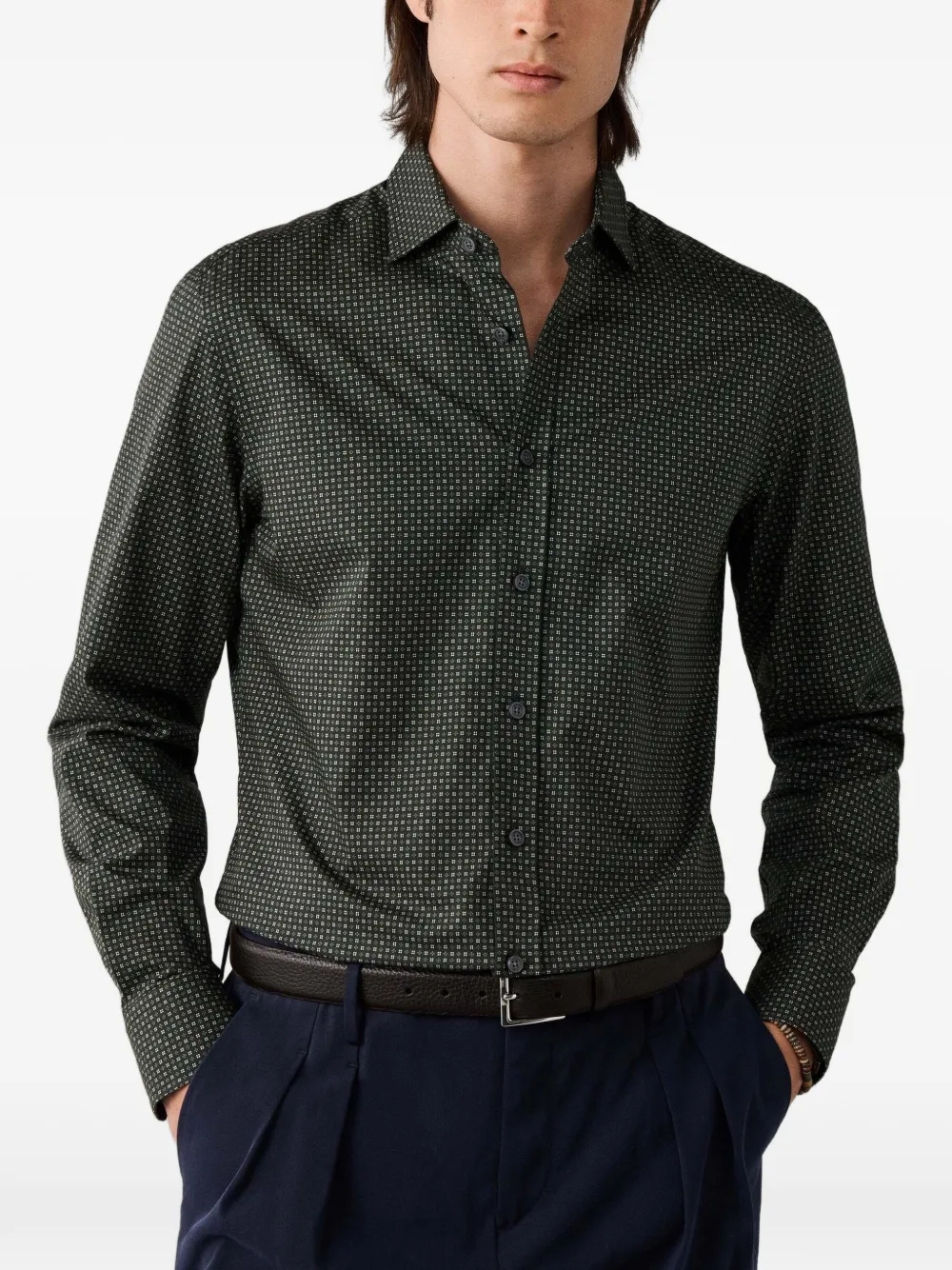 Hackett London Overhemd met lange mouwen Groen