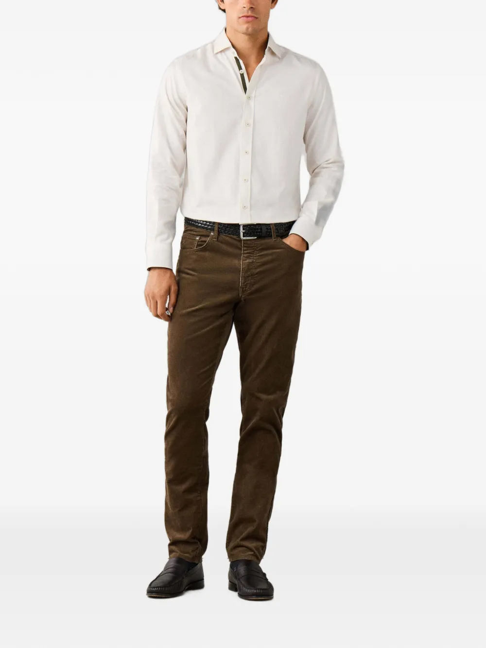 Hackett London Overhemd met lange mouwen Beige