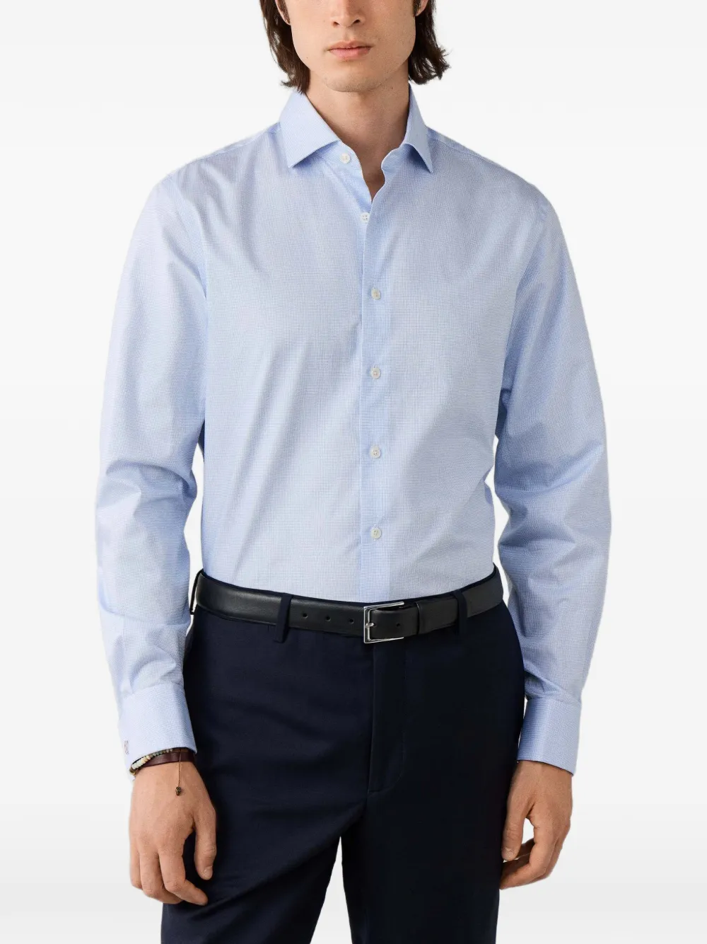 Hackett London Geruit overhemd Blauw