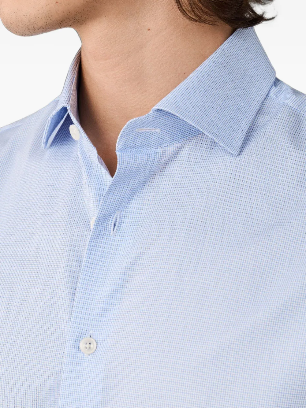 Hackett London Geruit overhemd Blauw