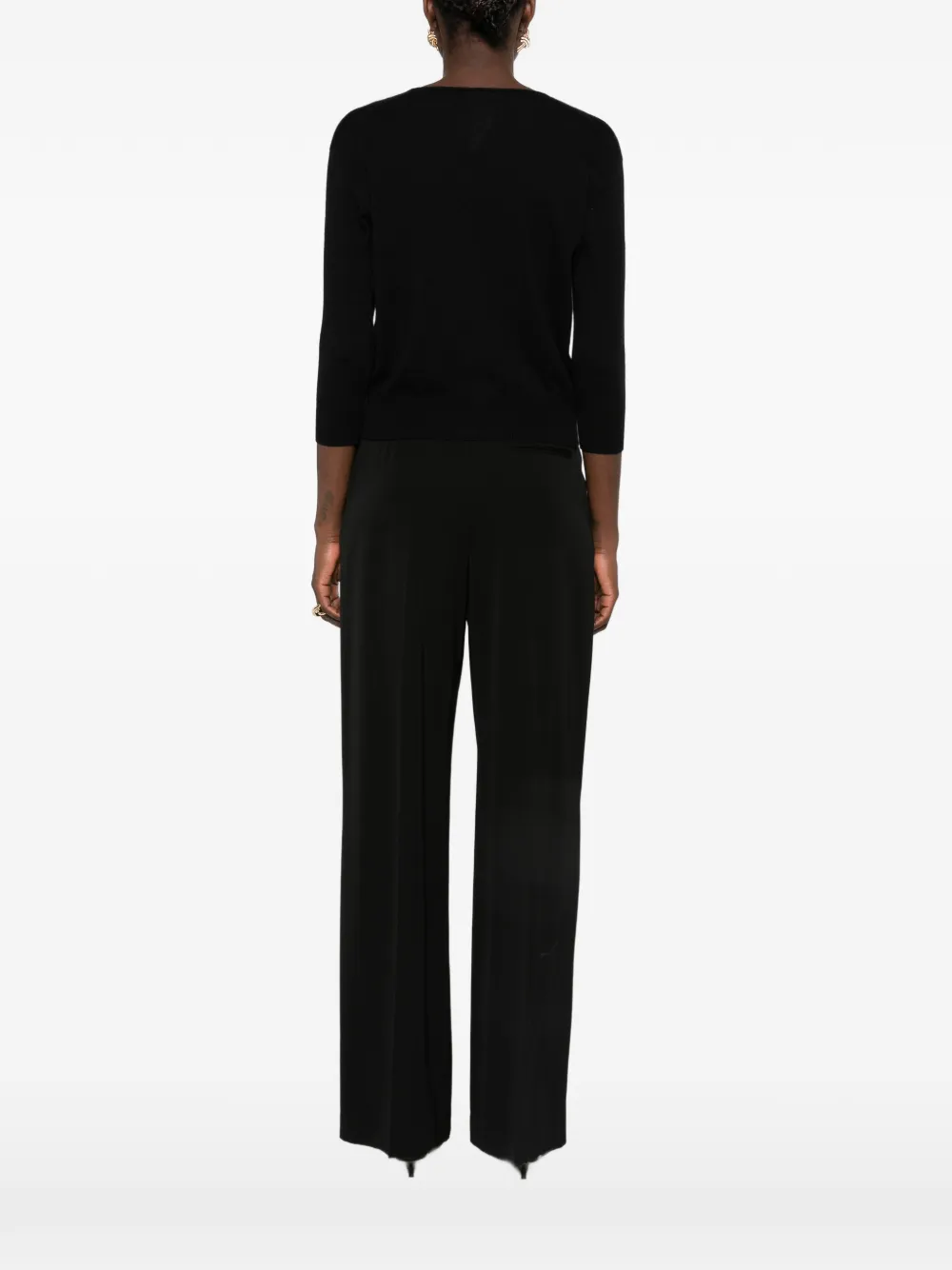 The Row Orchidea V-neck sweater Zwart