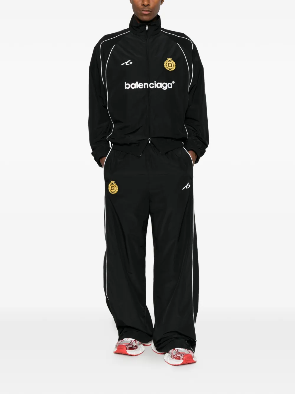 Balenciaga Soccer logo-print jacket Zwart