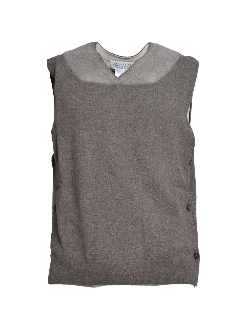 Maison Margiela contrast-panel button-fastening vest - Marrone