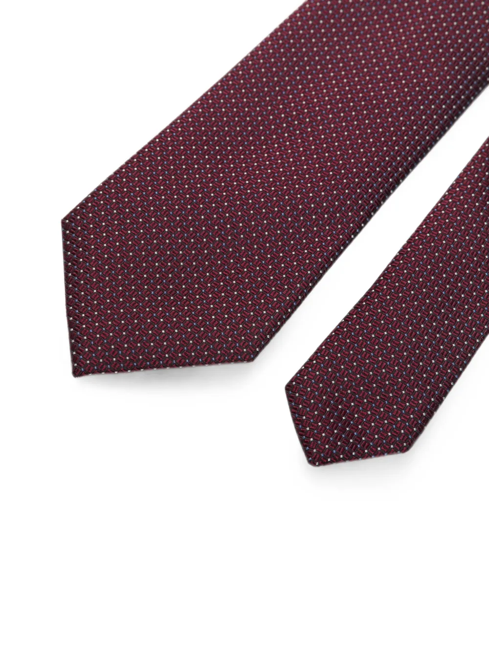 Corneliani micro-pattern silk tie Rood