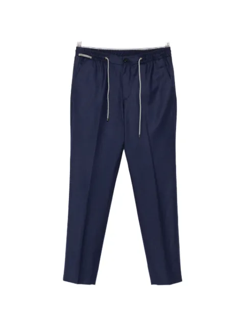 Corneliani drawstring-waist pressed-crease trousers