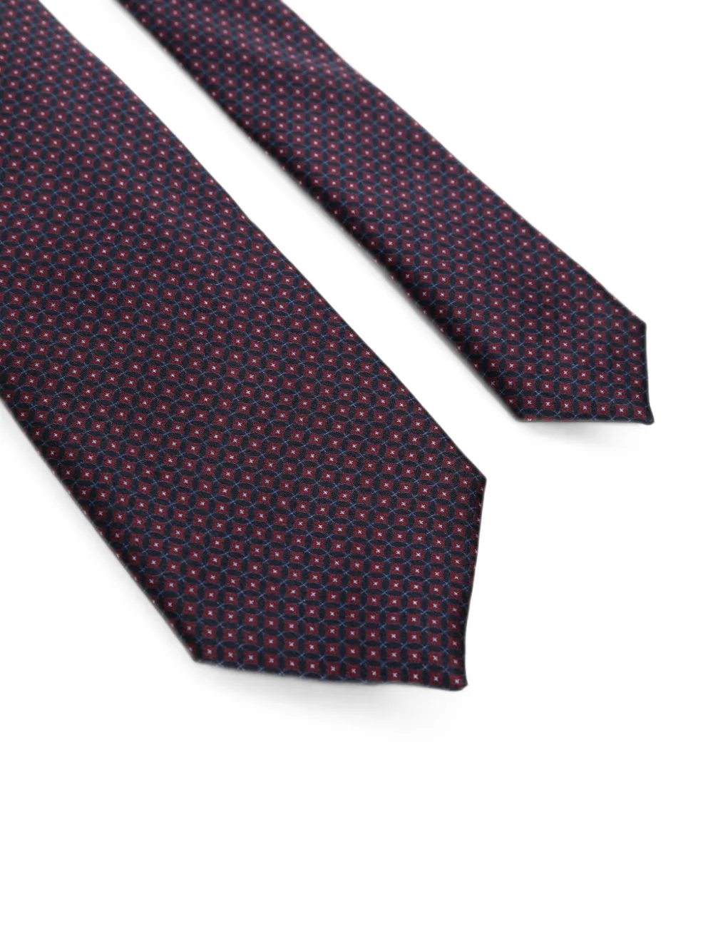 Corneliani Zijden stropdas met geometrisch patroon Blauw