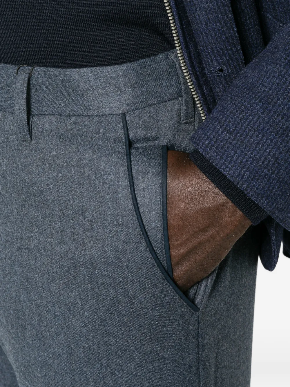 Corneliani Broek met afwerking Blauw