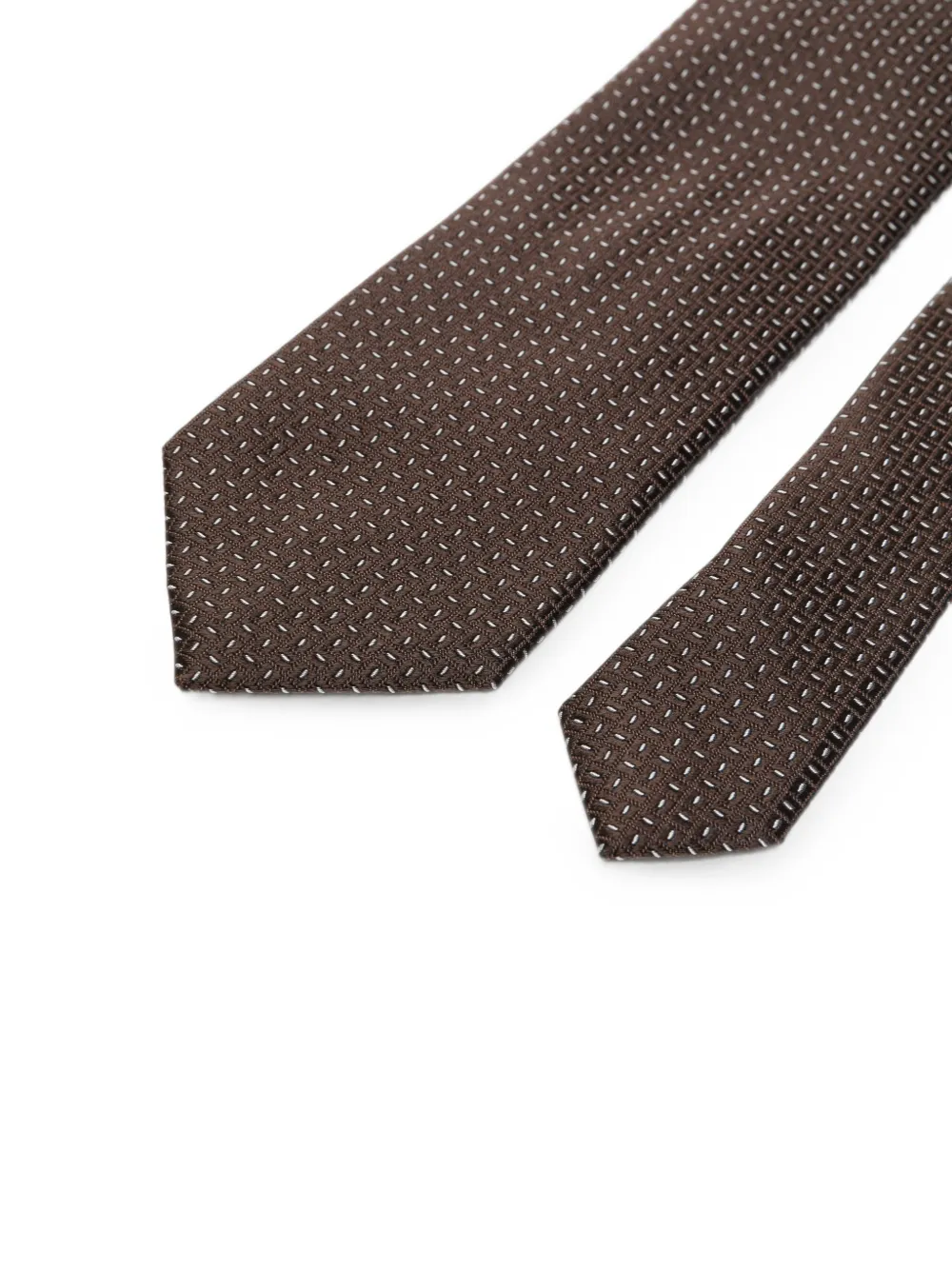 Corneliani Zijden stropdas met geometrisch patroon Bruin
