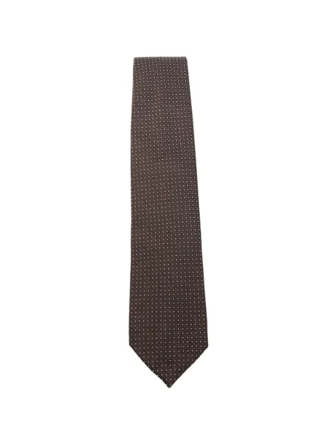 Corneliani Gravata de seda com padronagem geométrica