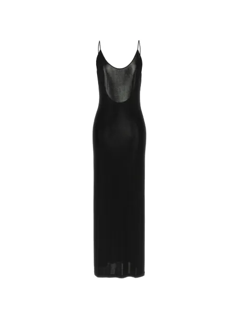 Saint Laurent Cassandre-chain backless dress in knit