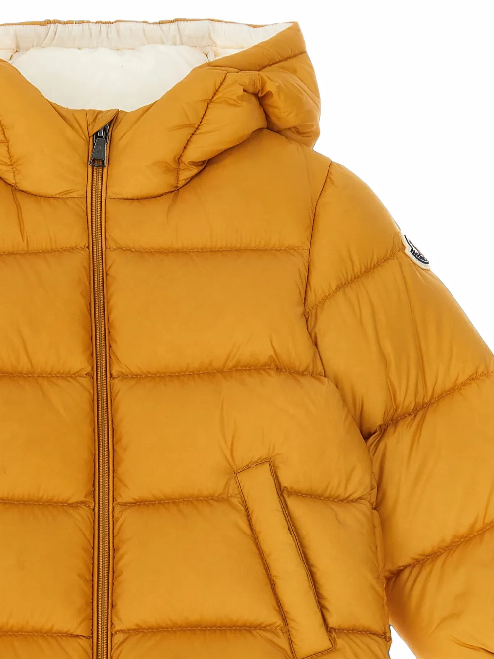 Moncler Enfant New Macaire gewatteerd jack Geel
