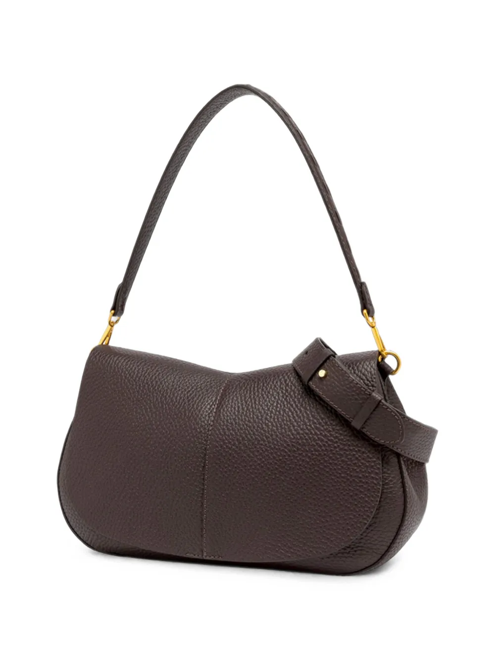 GIANNI CHIARINI Grote Helena Round schoudertas van leer met textuur Bruin