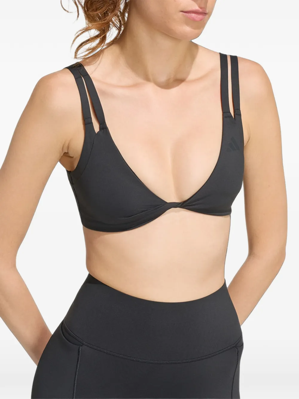 adidas Optime reversible double-strap bra Zwart