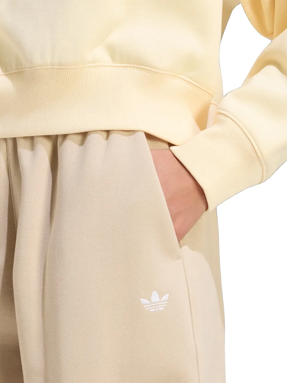 adidas loose fleece track pants Beige