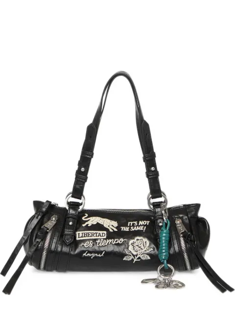 Desigual medium embroidered zip-detail tote bag