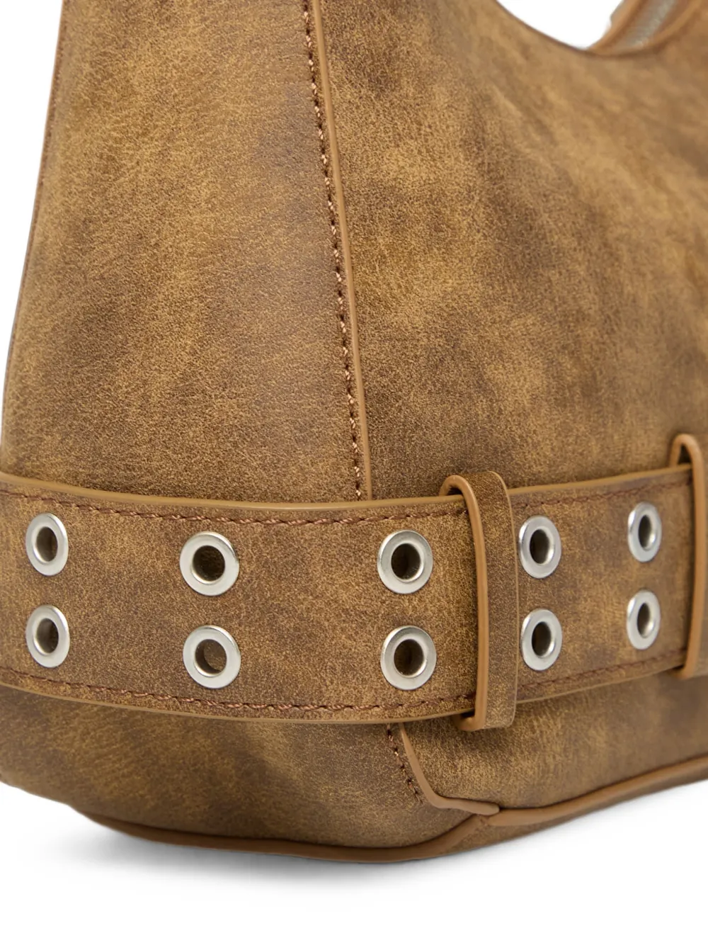 Desigual Medium shopper met rits en ceintuur Bruin