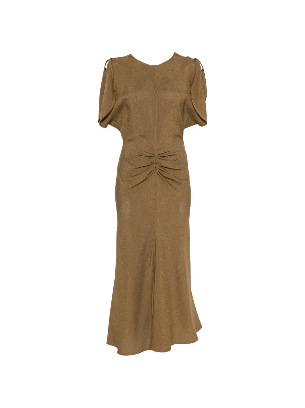 Victoria Beckham Bela ruched midi dress Groen