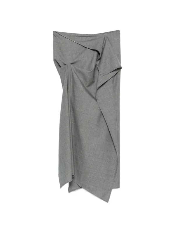 Victoria Beckham Draped Tailored Skirt in Grey