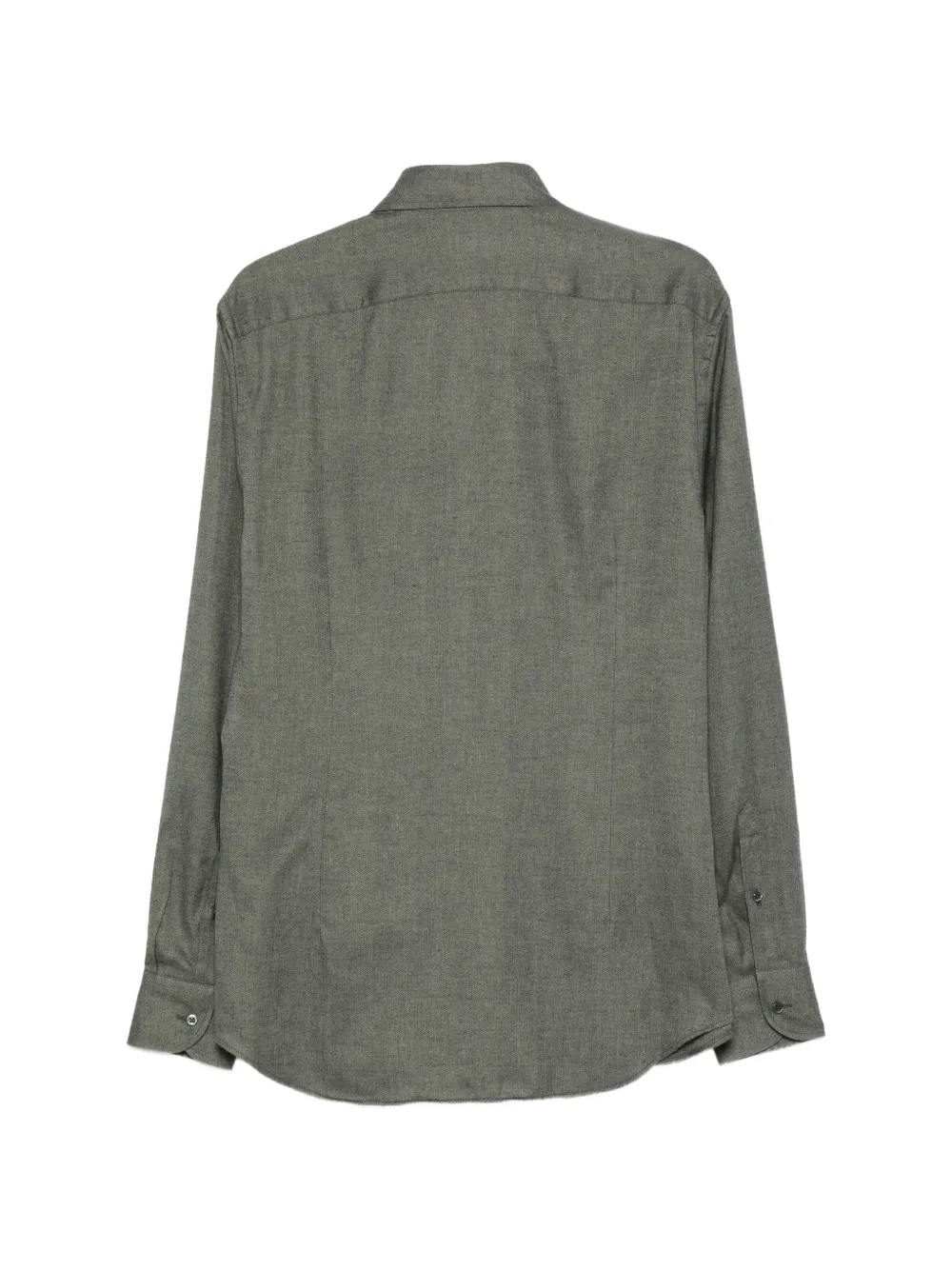 Corneliani herringbone-weave long-sleeve shirt Groen