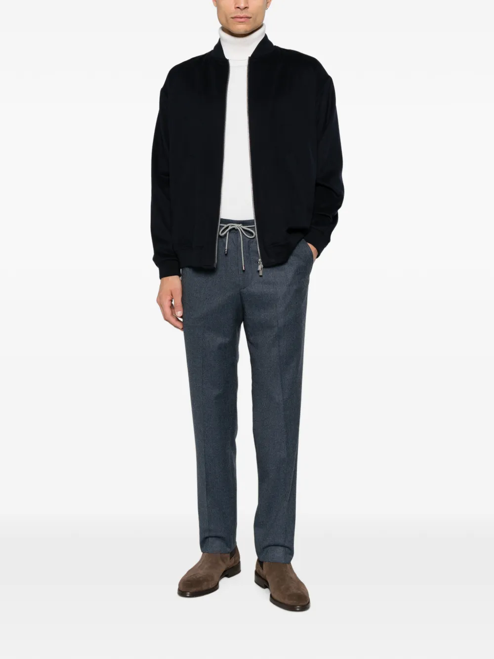 Corneliani Pantalon met trekkoordtaille Blauw