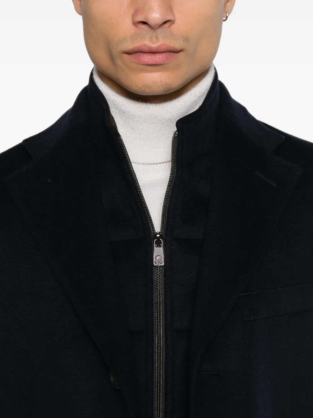 Corneliani Gelaagde jas met gekerfde revers Blauw