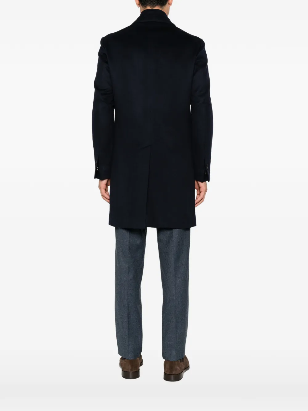 Corneliani Gelaagde jas met gekerfde revers Blauw