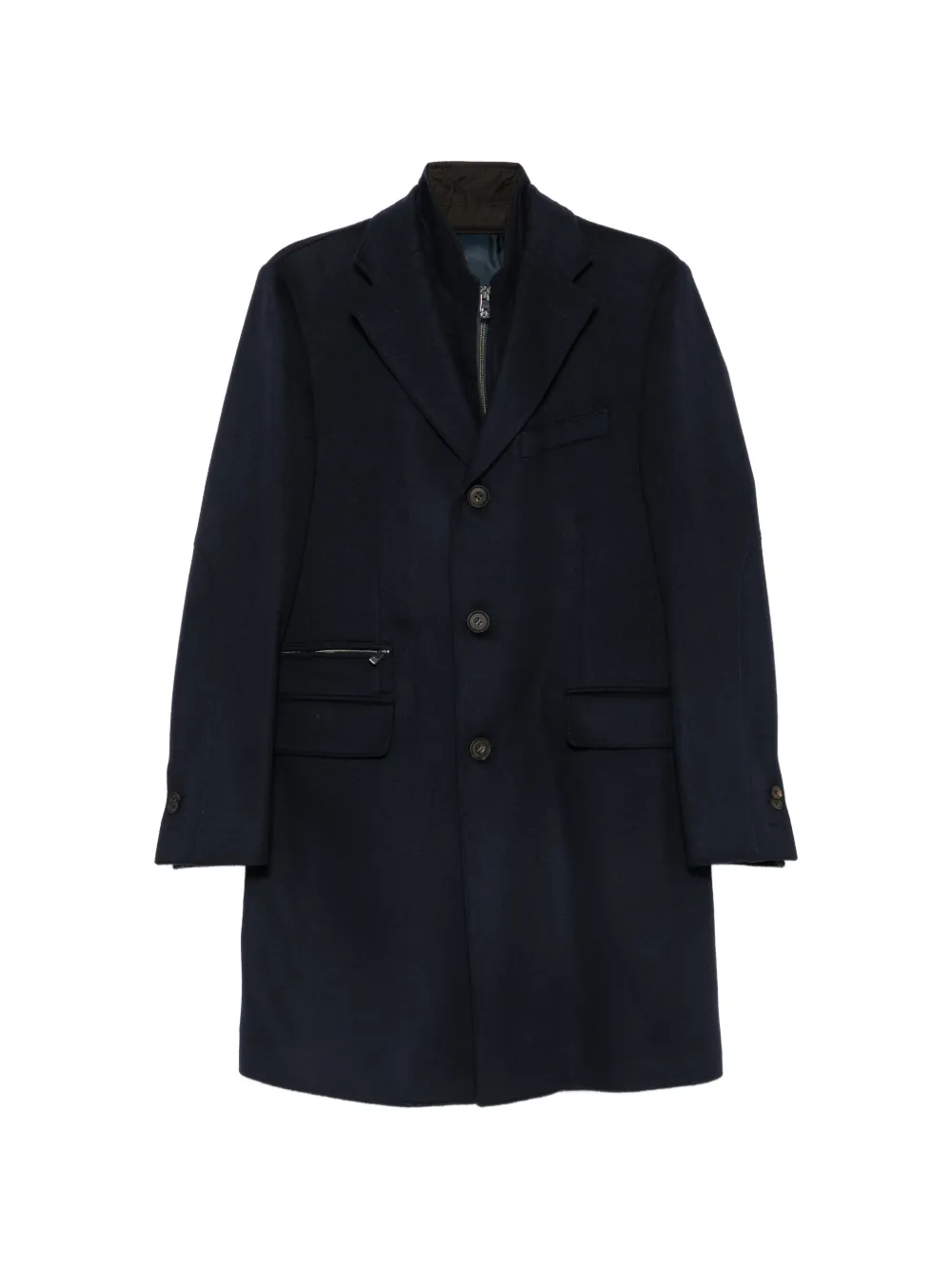Corneliani layered notched-lapel coat - Blu