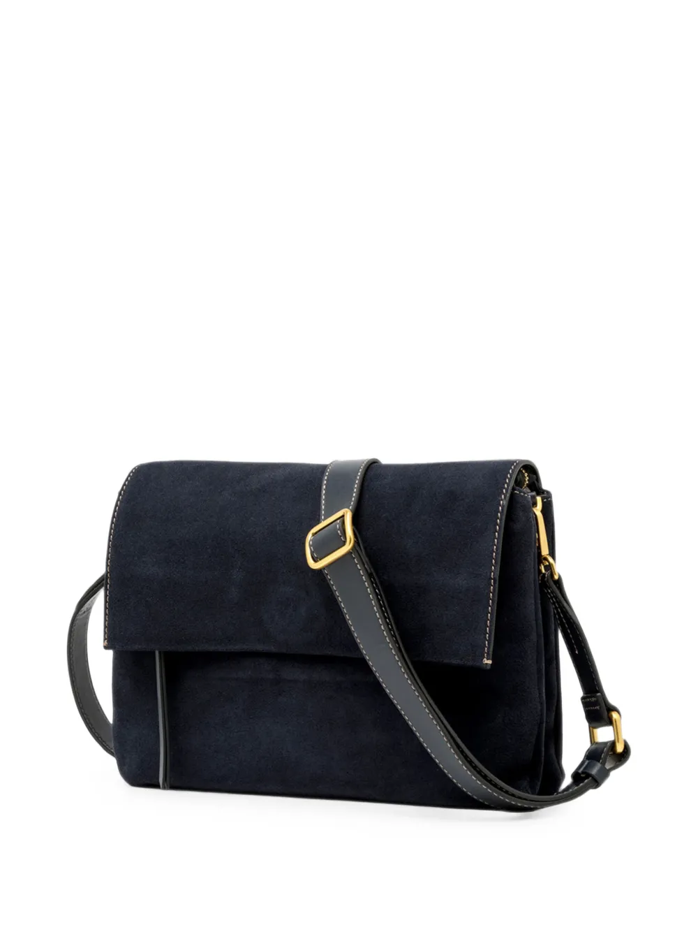 GIANNI CHIARINI Medium Three suède crossbodytas Blauw