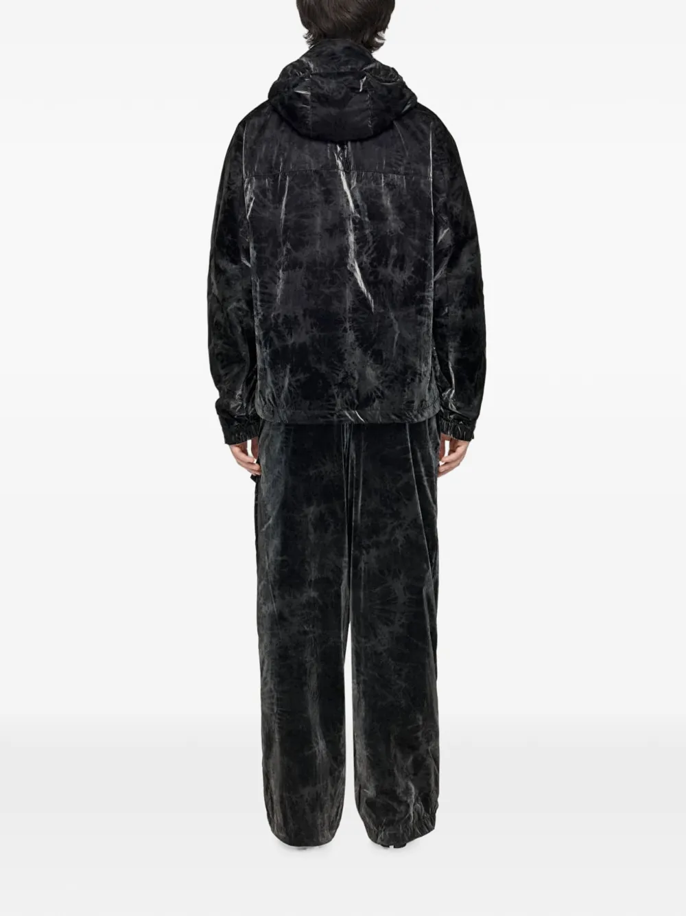 Y-3 Windjack met marmerprint Zwart